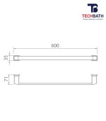 Vắt khăn đơn TECHBATH T1107.09 - Ảnh 2