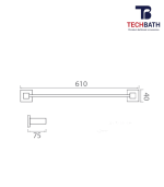 Vắt khăn đơn  TECHBATH T1407.01 - Ảnh 2